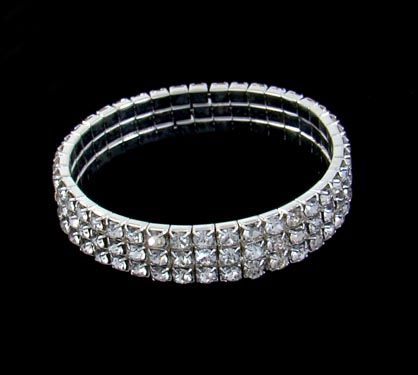 Pulseira Strass Prata 3V